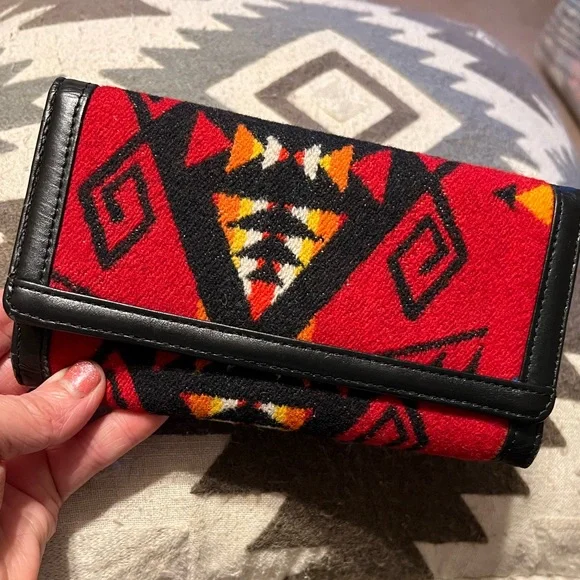 SOLD **Wallet Wool Indian Saddle blanket southwestern tribal - Picture 11 of 11